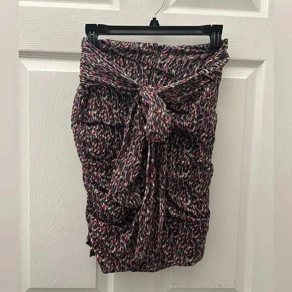 BA&SH Dina belted printed metallic chiffon mini skirt 2 - Picture 6 of 8